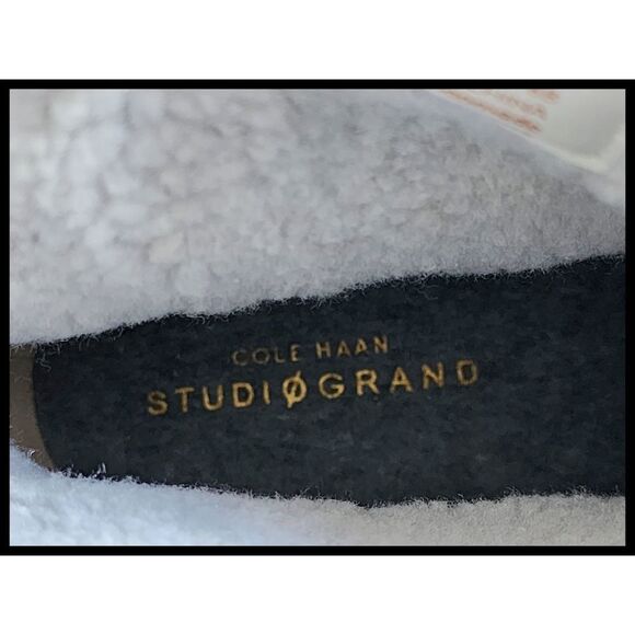 Cole Haan Grand.OS Waterproof Suede Hiking Boots Faux Fur Shearling Dove Gray 6 - Picture 12 of 13